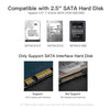 USB3.0 Hard Drive Case 2.5'' SATA HDD SSD Enclosure Portable High-speed Transmission HDD Enclosure Transparent