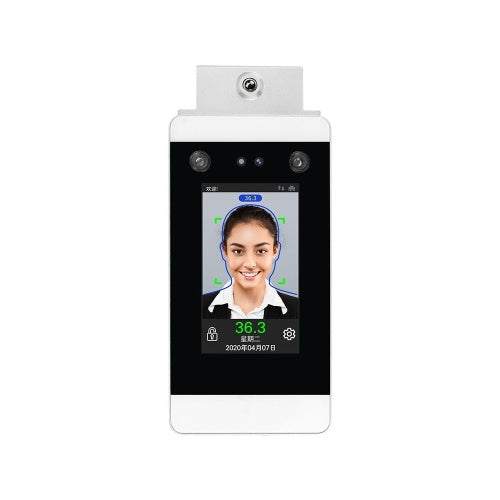 DT20W 4.3 بوصة قياس درجة الحرارة بالأشعة تحت الحمراء للوجه ديناميكي PalmPrint نظام التحكم في الوصول الطرفي آلة الحضور بكلمة مرور الوجه شاشة تعمل باللمس كاميرا عالية الدقة EU Plug