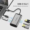 Vention TGAHB 5IN1 USB C HUB Type-C to 4* USB 3.0 + PD HUB Dock Multifunction Adapter Converter USB-C 3.1 Splitter Port USB-C HUB
