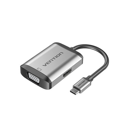 Vention TFAHB 4in1 USB C HUB متعدد الوظائف من النوع C إلى 4K HDMI + USB3.0 + VGA + PD HUB Dock Adapter Splitter