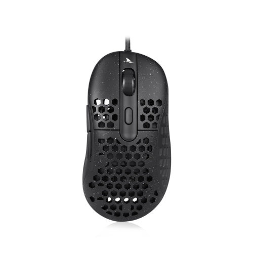 DarmoShark N1 65g ماوس خفيف الوزن 16000 ديسيبل متوحد الخواص للألعاب PAW3389 ماوس مستشعر بصري لأجهزة الكمبيوتر المحمول وسطح المكتب باللون الأسود