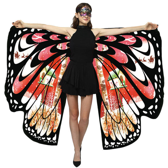 Christmas Butterfly Print Fashion Capes - Multicolor