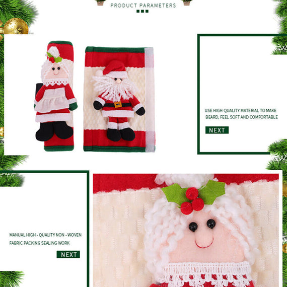 Christmas Refrigerator Door Handle Cover - Multicolor