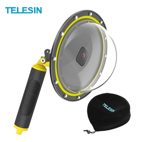 TELESIN حقيبة غوص بمنفذ قبة مقاس 6 بوصات تحت الماء بطول 30 مترًا مع ساق عائمة