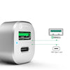 شاحن سيارة dodocool بقوة 33 وات بمنفذين مع شحن سريع 3.0 ومنفذ شحن بمخرج USB-C لهاتف iPhone
