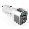 شاحن سيارة dodocool بقوة 33 وات بمنفذين مع شحن سريع 3.0 ومنفذ شحن بمخرج USB-C لهاتف iPhone