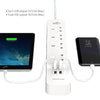 dodocool Smart 1100W 4-outlet Surge Protector 1440 Joules Power Strip with 20W 4-Port USB Charger 4.92ft Cord Extension Lead On/Off Switch LED Indicator for Smartphones Tablets and More US Plug AC125V White