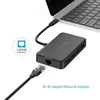 dodocool 6-in-1 Multifunction USB-C Hub with Type-C Power Delivery 4K Video HD Output Port Gigabit Ethernet Adapter and 3 SuperSpeed USB 3.0 Ports Black