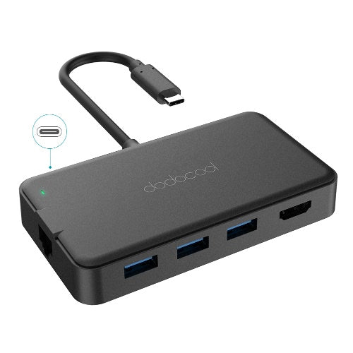 DODOCOOL 6-in-1 مركز USB-C متعدد الوظائف مع محول إخراج PORTER HD TYPE-C VIDEO