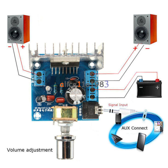DIY High Quality Kit Audio Amplifier - Blue