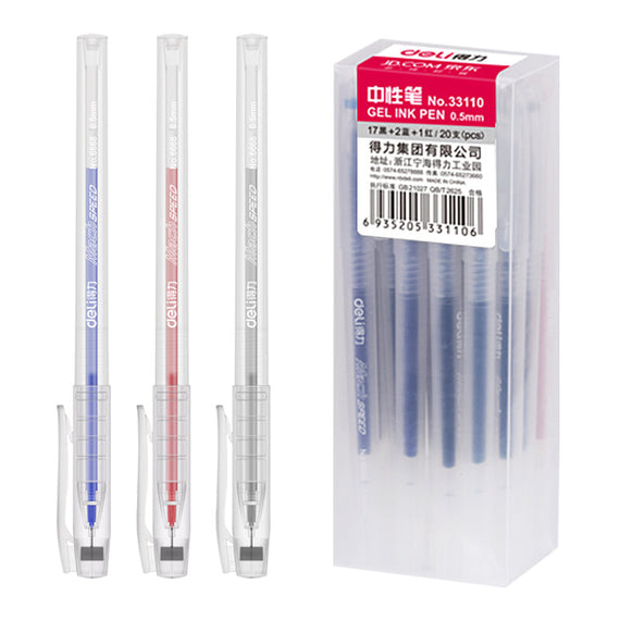 Deli 0.5 Premium 20pcs Needle Pen - Black