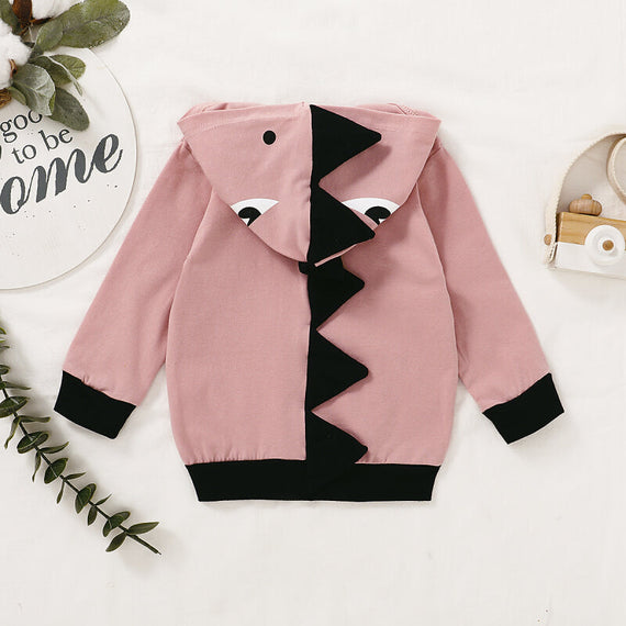 سترة مقنعين على طراز الديناصورات - وردي