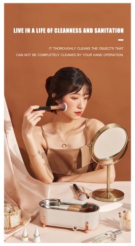 Ultrasonic Cleaner Portable Household Ultrasonic Cleaning Machine Wash Machine with Timer Auto Shutdown 4 Modes for Cleaning Eyeglasses Watch Jewelry EU Plug