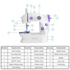 آلات الخياطة المحمولة الصغيرة المحمولة المنزلية متعددة الوظائف الملابس الأقمشة ماكينة خياطة كهربائية