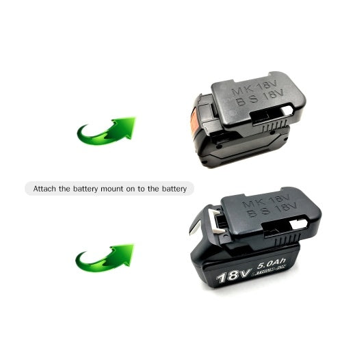 حامل تخزين بطاريات الليثيوم أيون ومشبك البطارية وحامل قاعدة الأدوات الكهربائية - مجموعة واحدة متوافقة مع بطارية أدوات بوش وماكيتا 18 فولت