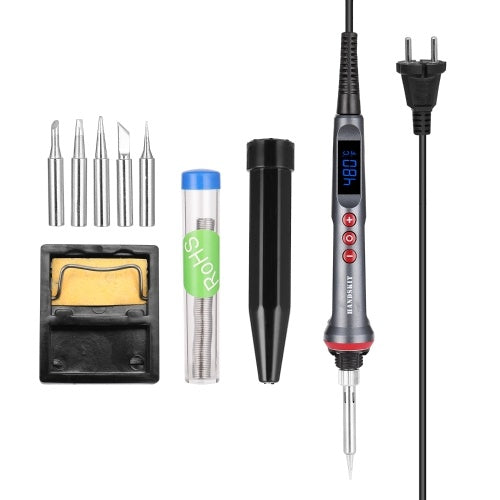 HANDSKIT 90W LED Digital Soldering Iron Set Adjustable Temperature Electric Soldering Iron 4 Wire Core Welding Tools with Automatic Sleep