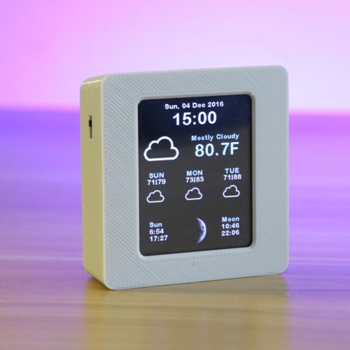 Household Intelligent Wifi Weather Report Clock Time Data Tempearture Display with 2.4inch TFT Color Screen