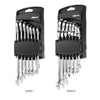 Kkmoon 7pcs 8/10/12/13/14/17/11/19mm مجموعة مزدوجة Ratchet Spanner
