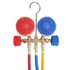 R134A R12 R22 R502 Current Divider Meter Tools Set Refrigerants Air Conditioning AC Diagnostic Manifold Gauges Double Table Valve with 3 Colors Hose