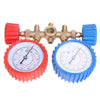 R134A R12 R22 R502 Current Divider Meter Tools Set Refrigerants Air Conditioning AC Diagnostic Manifold Gauges Double Table Valve with 3 Colors Hose