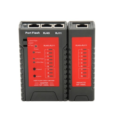 NF-469 فاحص كبل الشبكة RJ45 RJ11 تستر لكابل شبكة إيثرنت LAN أداة اختبار سلك الهاتف الأرضي
