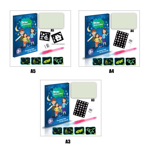 A3 3D Luminous Drawing Board Pad Writing Painting Board Draw with Light Fun and Developing Toy for Kids Gift