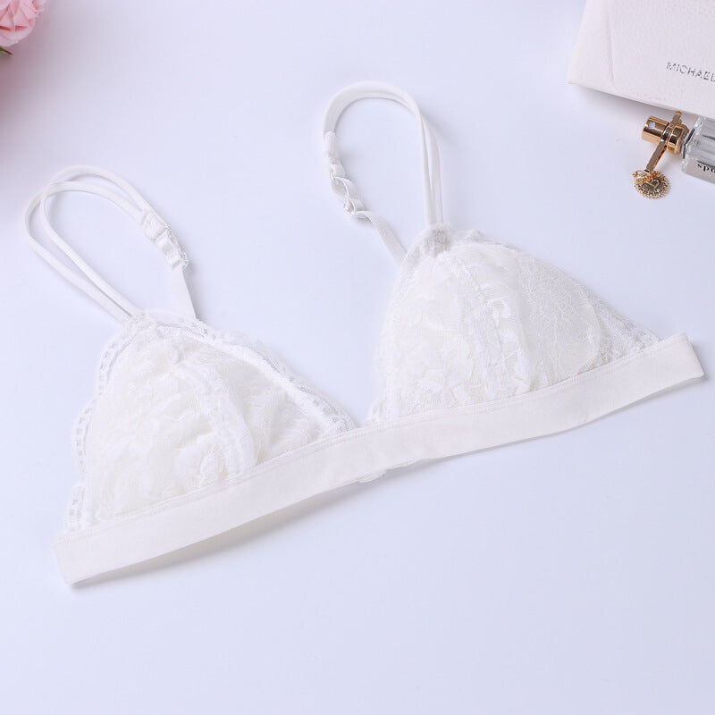 أوروبا وأمريكا Ultrathin Sexy Lace Bra - White