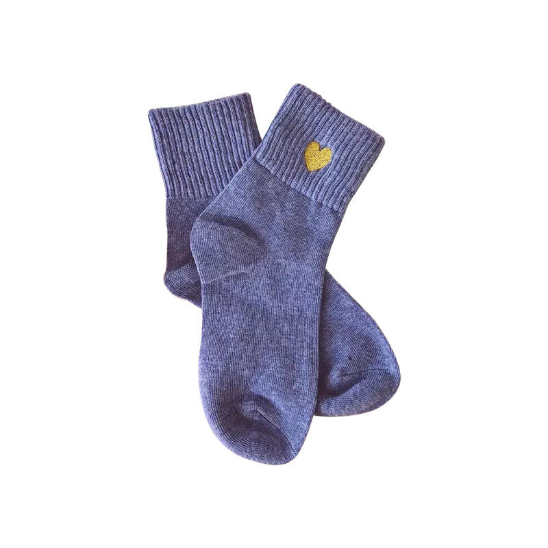 أزياء المرأة تحب التطريز الجوارب لطيف - الأزرق 