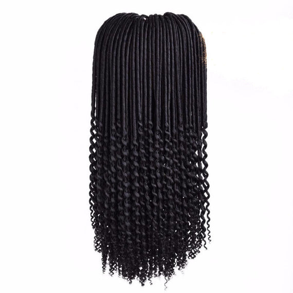 Faux Locs Curly Crochet Synthetic Braids - Black