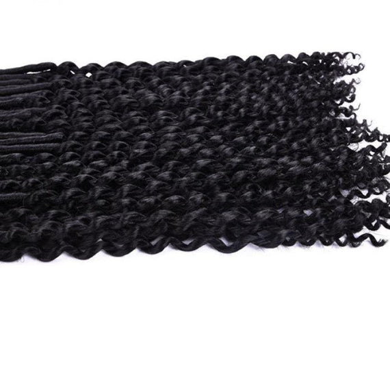Faux Locs Curly Crochet Synthetic Braids - Black