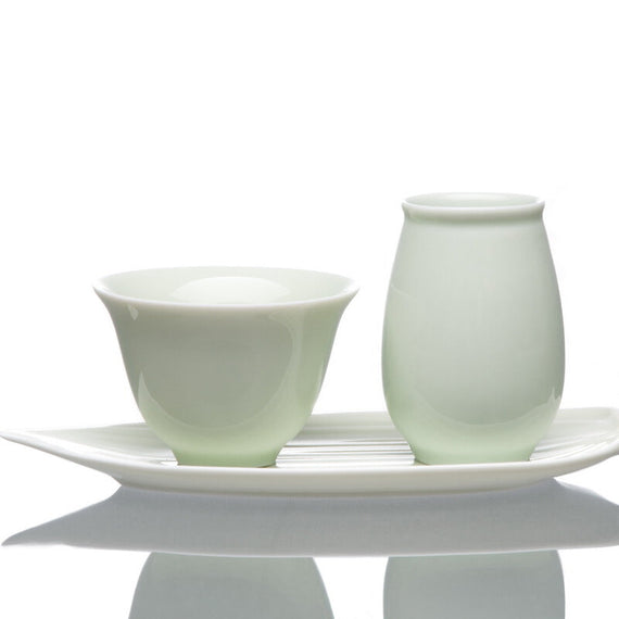 Feng Qing Tang Fine Celadon Porcelain Gongfu Tea Cups - Green