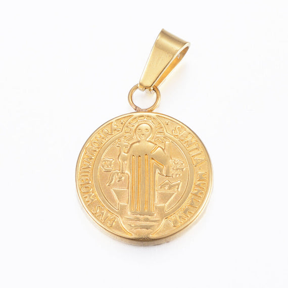 Flat Premium Gold Stainless Pendants - Gold