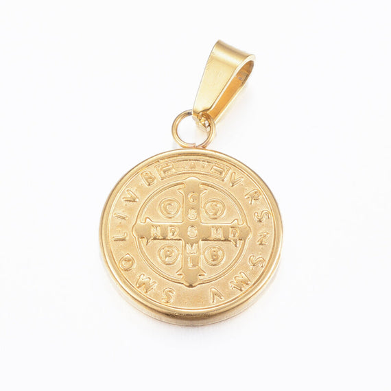 Flat Premium Gold Stainless Pendants - Gold