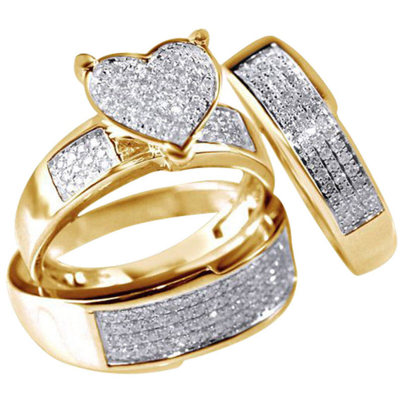 Forever Premium Wedding Couple Ring - Gold