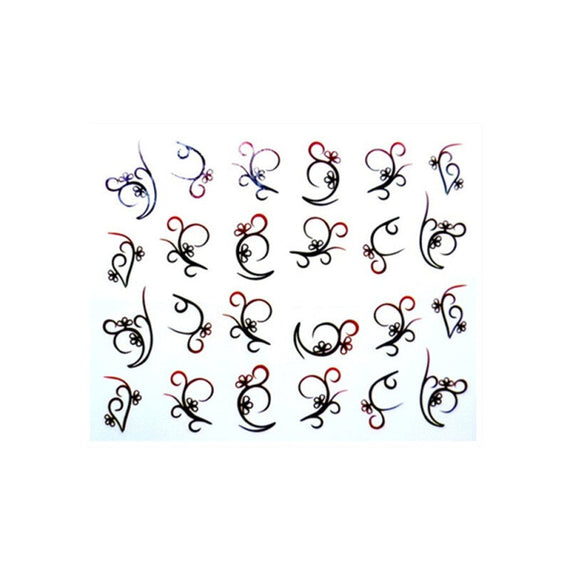 Fresh Style Flower Print 3D Nail Art - Multicolor