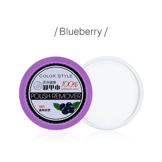 Fruit-flavored Nail Polish Removal Wipes - Blueberry