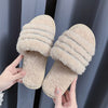 Furry Plush Home Slipper - Beige