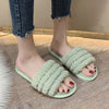 Furry Plush Home Slipper - Green