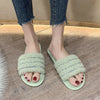 Furry Plush Home Slipper - Green