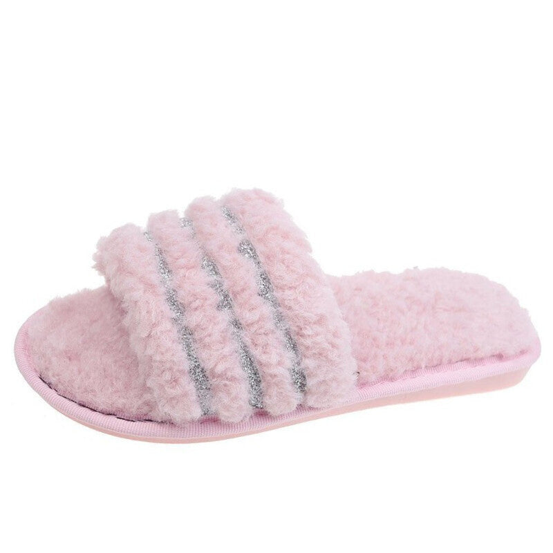 Furry Plush Home Slipper - Pink