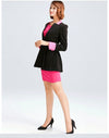 النساء الكوريات الكوري الجديد مطوي السترة العميقة V-Neck Slim Jacket Coat Black