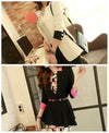 النساء الكوريات الكوري الجديد مطوي السترة العميقة V-Neck Slim Jacket Coat Black
