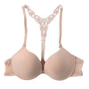 Fashion Women Bra Front Closure Sexy Lace Racer Back Smooth Surface Push Up Underwear Lingerie