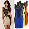 New Fashion Women Dress Floral Lace Contrast Sleeveless Bodycon Mini Casual Bandage Backless One-Piece