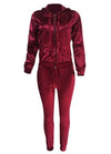 نساء من قطعتين تتبعهم الأكمام الطويلة Zip Hoodie Sweatshirt Pants Sportswear Litness Suits Suits