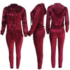 نساء من قطعتين تتبعهم الأكمام الطويلة Zip Hoodie Sweatshirt Pants Sportswear Litness Suits Suits