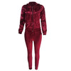 نساء من قطعتين تتبعهم الأكمام الطويلة Zip Hoodie Sweatshirt Pants Sportswear Litness Suits Suits