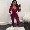 نساء من قطعتين تتبعهم الأكمام الطويلة Zip Hoodie Sweatshirt Pants Sportswear Litness Suits Suits