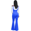 Women Jumpsuit Solid Suspender Strap Sleeveless Open Back Wide Flared Legs Bell Bottom Sexy Overalls