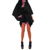 ملابس جديدة للنساء الخارجية المفتوحة الأمامية Batwing 3/4 Sleeves Street Style Long Cardigan Coard Coard Blue/Black